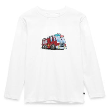 Kleinkind Feuerwehr-LKW-Shirt - Kinder Premium Bio Langarmshirt - Weiß - Vorne - AI Model Kid Female (0cm)