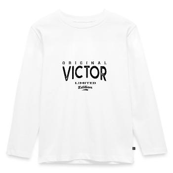 Victor Tshirt personnalisé prénom Victor - T-shirt manches longues Premium Enfant - blanc - Devant - AI Model Kid Female (0cm)