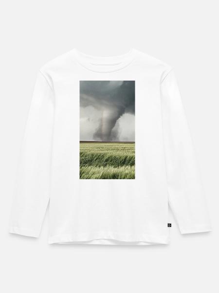 Tornado - Kinder Premium Bio Langarmshirt - Weiß