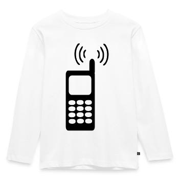 Handy – Telefon - Kinder Premium Bio Langarmshirt - Weiß - Vorne - AI Model Kid Female (0cm)