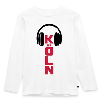 Köln City DJ Music Dubstep Shirt - Kinder Premium Bio Langarmshirt - Weiß - Vorne - AI Model Kid Female (0cm)