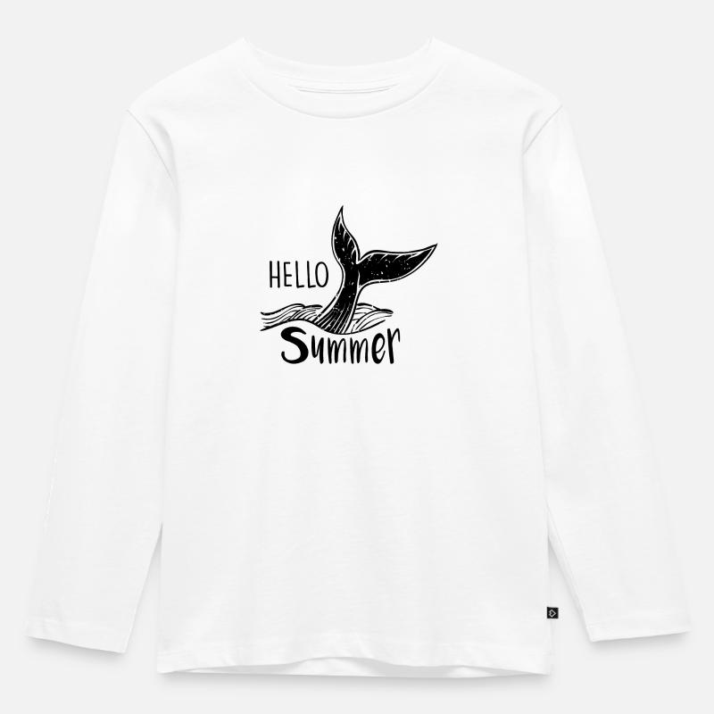 Sommer, Sonne, Beach, Urlaub, Geschenk - Kinder Premium Bio Langarmshirt - Weiß