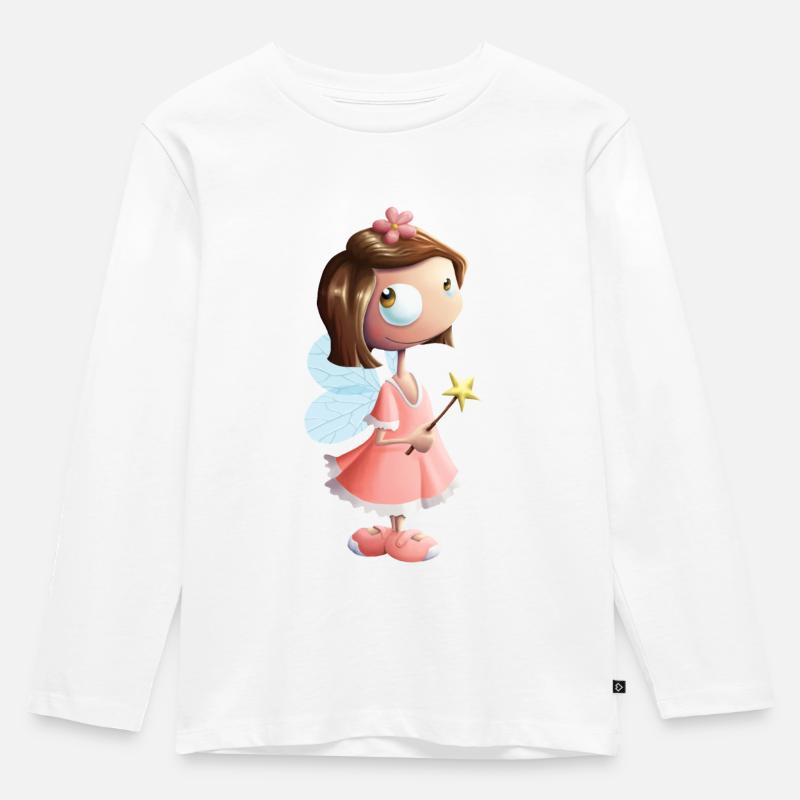 kleine Fee - Kinder Premium Bio Langarmshirt - Weiß