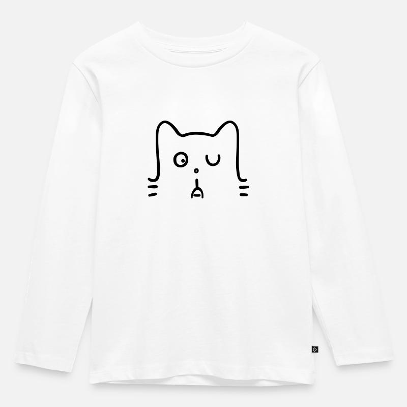 Chat - T-shirt manches longues Premium Enfant - blanc