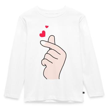Finger hearts 2 - Kids' Premium Longsleeve Shirt - white - Front - AI Model Kid Female (0cm)