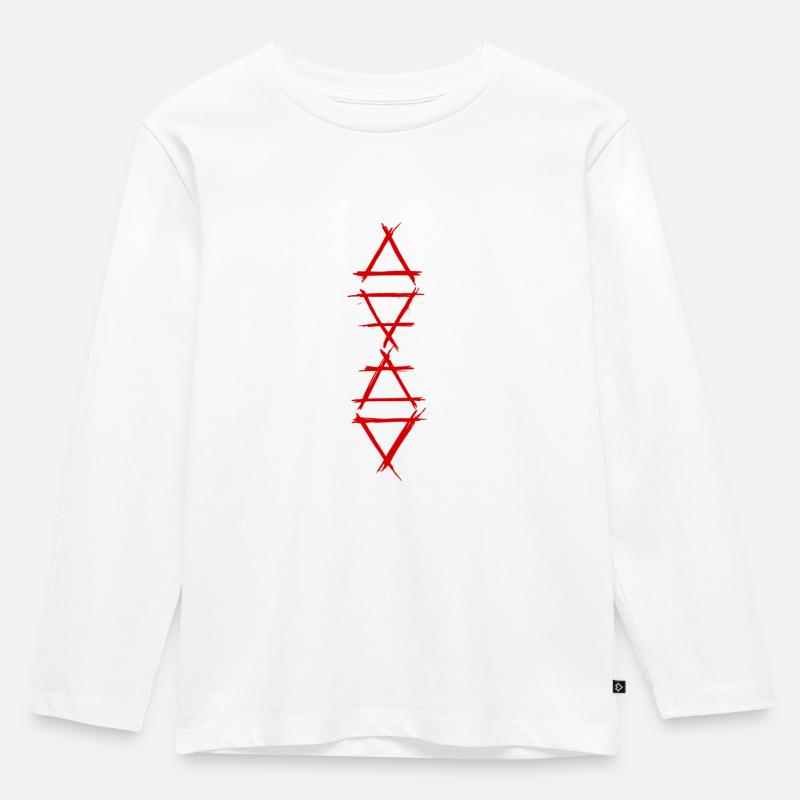 Element Symbol 4 Elemente Rot - Kinder Premium Bio Langarmshirt - Weiß