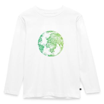 Planet Erde - Kinder Premium Bio Langarmshirt - Weiß - Vorne - AI Model Kid Female (0cm)