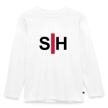 Deaf, hard of hearing, deafness, hearing loss sign - Kids' Premium Longsleeve Shirt - white - Front - AI Model Kid Female (0cm)