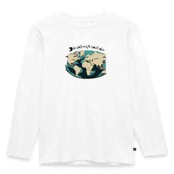 Die Welt ruft nach dir - Kinder Premium Bio Langarmshirt - Weiß - Vorne - AI Model Kid Female (0cm)