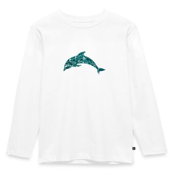Delphin - Kinder Premium Bio Langarmshirt - Weiß - Vorne - AI Model Kid Female (0cm)