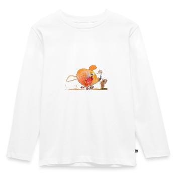 Rosi, die wilde Maus - Kinder Premium Bio Langarmshirt - Weiß - Vorne - AI Model Kid Female (0cm)
