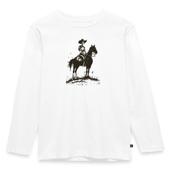 Skull Cowboy - Kids' Premium Longsleeve Shirt - white - Front - AI Model Kid Female (0cm)