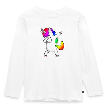 Dab Dance Unicorn Dabbing Einhorn Regenbogen - Kids' Premium Longsleeve Shirt - white - Front - AI Model Kid Female (0cm)