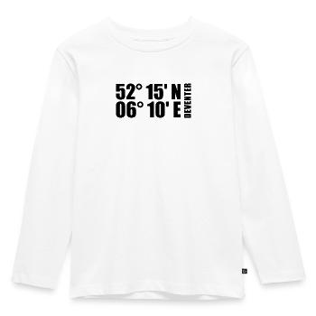 Deventer Koordinaten - Kinder Premium Bio Langarmshirt - Weiß - Vorne - AI Model Kid Female (0cm)