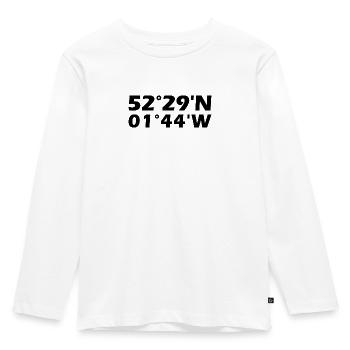 Birmingham Koordinaten - Kinder Premium Bio Langarmshirt - Weiß - Vorne - AI Model Kid Female (0cm)