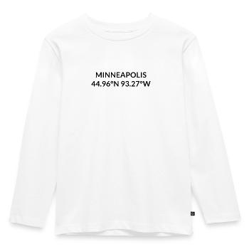 Coordonnées Minneapolis, Minnesota, États-Unis - T-shirt manches longues Premium Enfant - blanc - Devant - AI Model Kid Female (0cm)