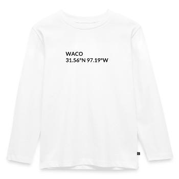 Coordonnées Waco, Texas, États-Unis - T-shirt manches longues Premium Enfant - blanc - Devant - AI Model Kid Female (0cm)
