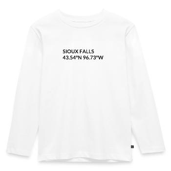 Sioux Falls, Dakota du Sud, États-Unis Coordonnées - T-shirt manches longues Premium Enfant - blanc - Devant - AI Model Kid Female (0cm)