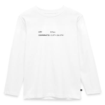 El Paso, Texas, USA Coordinates - Kids' Premium Longsleeve Shirt - white - Front - AI Model Kid Female (0cm)