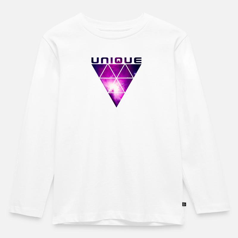 UNIQUE (Galaxy) - Kinder Premium Bio Langarmshirt - Weiß