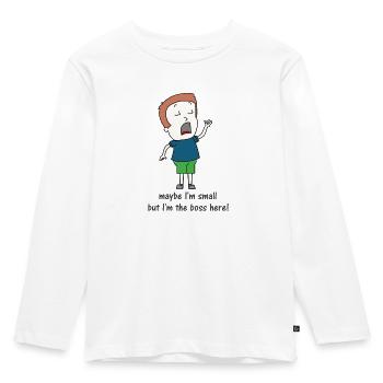 Small boss - Kids' Premium Longsleeve Shirt - white - Front - AI Model Kid Female (0cm)