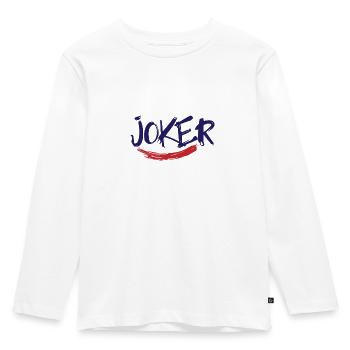 Joker Smile Movie Cinema - Kinder Premium Bio Langarmshirt - Weiß - Vorne - AI Model Kid Female (0cm)