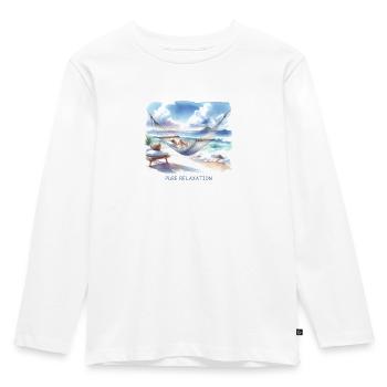 Hamac de plage : de paix - T-shirt manches longues Premium Enfant - blanc - Devant - AI Model Kid Female (0cm)