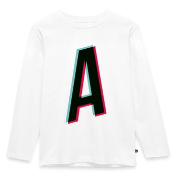 A - letter - A - Kids' Premium Longsleeve Shirt - white - Front - AI Model Kid Female (0cm)