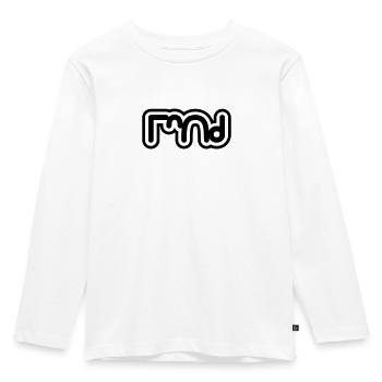 Floating Cycling WOOD - Kinder Premium Bio Langarmshirt - Weiß - Vorne - AI Model Kid Female (0cm)