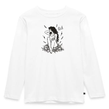 Rich Girl - Kinder Premium Bio Langarmshirt - Weiß - Vorne - AI Model Kid Female (0cm)