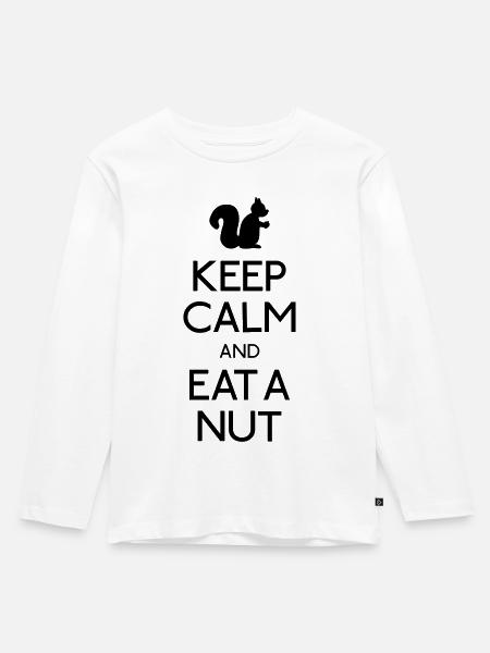 Keep Calm Eichhörnchen - Kinder Premium Bio Langarmshirt - Weiß