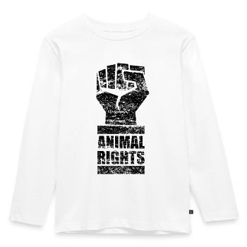 ANIMAL RIGHTS VEGAN VEGANER - Kids' Premium Longsleeve Shirt - white - Front - AI Model Kid Female (0cm)