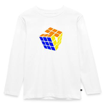 Rubik's Cube STB Solved - Kids' Premium Longsleeve Shirt - white - Front - AI Model Kid Female (0cm)