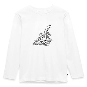 Baleine bleue et fleurs - T-shirt manches longues Premium Enfant - blanc - Devant - AI Model Kid Female (0cm)