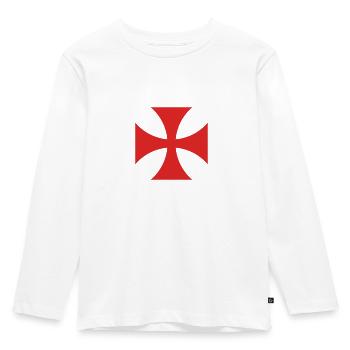 Templar Cross - Kids' Premium Longsleeve Shirt - white - Front - AI Model Kid Female (0cm)