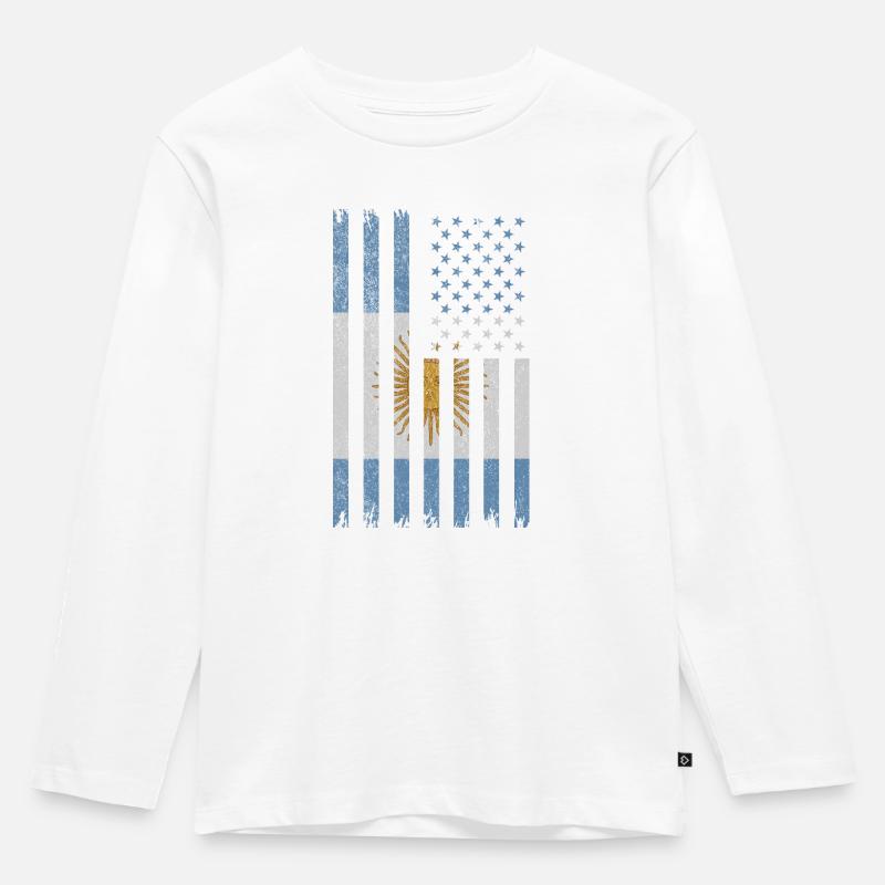 Argentinien - Kinder Premium Bio Langarmshirt - Weiß