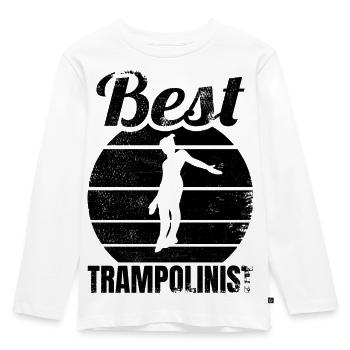 Bester Trampolinspringer - Kinder Premium Bio Langarmshirt - Weiß - Vorne - AI Model Kid Female (0cm)