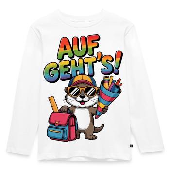 Funny Otter - Cool Back to School Motif - Kids' Premium Longsleeve Shirt - white - Front - AI Model Kid Female (0cm)