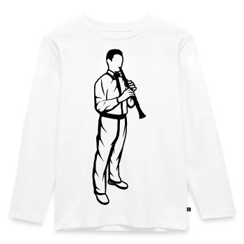 Garçon joueur de clarinette - T-shirt manches longues Premium Enfant - blanc - Devant - AI Model Kid Female (0cm)