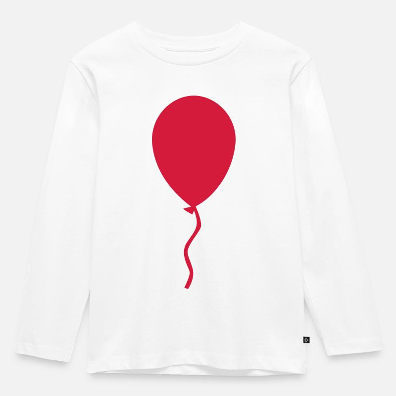 Luftballon - Kinder Premium Bio Langarmshirt - Weiß