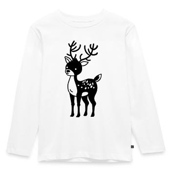 Hirsch - Kinder Premium Bio Langarmshirt - Weiß - Vorne - AI Model Kid Female (0cm)