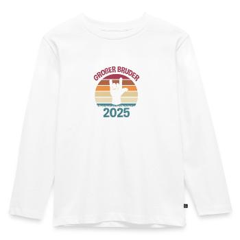 großer bruder 2025 Geschenk - Kinder Premium Bio Langarmshirt - Weiß - Vorne - AI Model Kid Female (0cm)