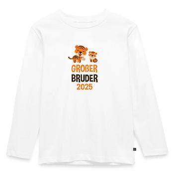 großer bruder 2025 tiger - Kinder Premium Bio Langarmshirt - Weiß - Vorne - AI Model Kid Female (0cm)
