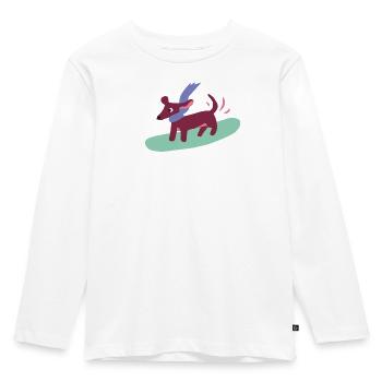 Dachshund on board - Kids' Premium Longsleeve Shirt - white - Front - AI Model Kid Female (0cm)