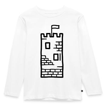 Tower Castle Ruin - Kids' Premium Longsleeve Shirt - white - Front - AI Model Kid Female (0cm)