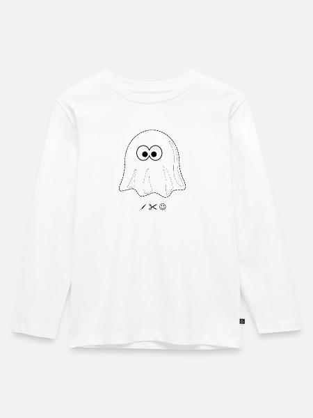 Gespenst - Kinder Premium Bio Langarmshirt - Weiß