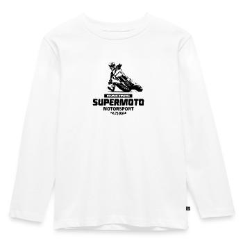 Supermoto - Kinder Premium Bio Langarmshirt - Weiß - Vorne - AI Model Kid Female (0cm)