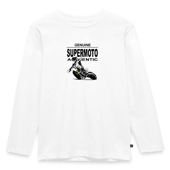 Supermoto - Kinder Premium Bio Langarmshirt - Weiß - Vorne - AI Model Kid Female (0cm)
