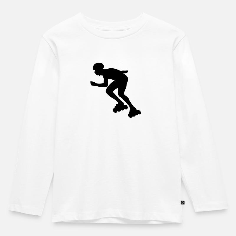 Inline skating - Inline skates - Kinder Premium Bio Langarmshirt - Weiß