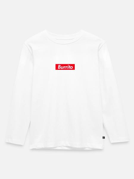 Burrito - Kinder Premium Bio Langarmshirt - Weiß